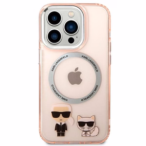 Karl Lagerfeld KLHMP14XHKCP iPhone 14 Pro Max 6.7 "hardcase pink / pink Karl & Choupette Aluminum Magsafe