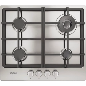 Whirlpool TGML 661 IX R -integroitava ruostumattomasta teräksestä valmistettu kaasukeittotaso, 58 cm, 4 keittoaluetta
