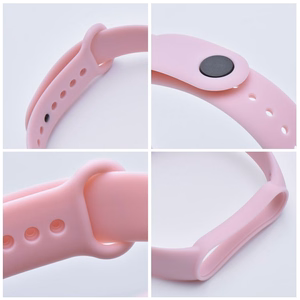 Silikoninen hihna Xiaomi Mi Band 5 / 6 / 7:lle vaaleanpunainen (06)