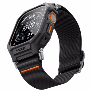 Spigen Lite Fit Pro -ranneke ja panssarilasinen näytönsuoja Apple Watch Ultra 49 mm -mallille, mustat