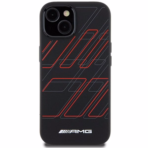 AMG Silicone Large Rhombuses Pattern MagSafe suojakuori iPhone 15/14/13:lle - musta