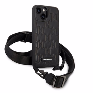 Karl Lagerfeld Monogram Plaque Logo Hihna-Suojakuori iPhone 14 / 15 / 13 6.1":lle - Musta