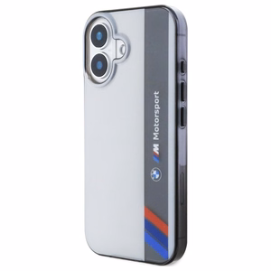 BMW Motosport IML Vertical Stripe Suojakuori iPhone 16:lle - harmaa