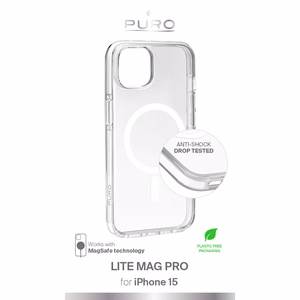 Puro Lite Mag Pro MagSafe Silicone Case for iPhone 15 - Transparent