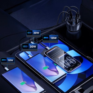 Wozinsky WLS-04 60W autolaturi, 2xUSB-C ja 2xUSB-A, musta
