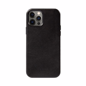 Crong Essential Cover suojakuori laitteelle iPhone 12 Pro Max, keinonahkainen, musta