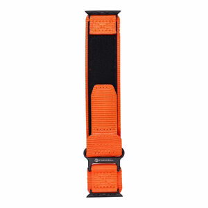 Hihna Apple Watchille Forcell F-Design FA05 nylon tarrakiinnitys 42 / 44 / 45 / 49 mm oranssi