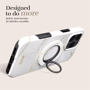 MIO White Marble Magsafe Suojakuori rengaspidikkeellä