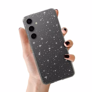Crystal Glitter Suojakuori Samsung Galaxy A15 4G/5G:lle hopeinen