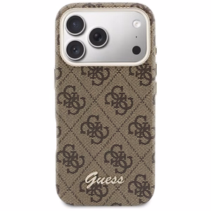 Guess 4G Script MagSafe suojakuori iPhone 17 Pro ruskea