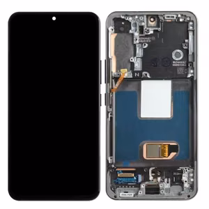 LCD-näyttö yhteensopiva Samsung S901 S22 kehyksellä / Phantom musta (Grafiitti) / HQ