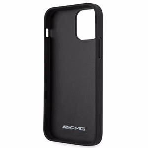 AMG Nahka Hot Stamped Kotelo iPhone 12 Pro Max - musta