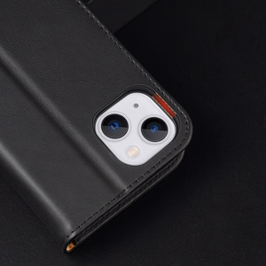 Dux Ducis Hivo Nahka Flip Cover Aitoa nahkaa Lompakko korteille ja asiakirjoille iPhone 14 Plus Musta