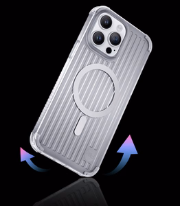 Kingxbar PQY Go Out -sarjan magneettinen kotelo iPhone 14 Pro MagSafe hopea