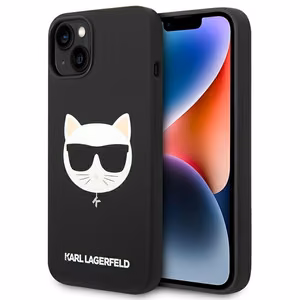 Karl Lagerfeld KLHMP14MSLCHBK iPhone 14 Plus 6.7 kovakuori musta / musta Silicone Choupette Head Magsafe