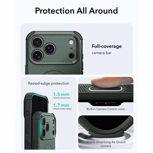 ESR Cyber Tough MagSafe -suojakuori iPhone 18 Pro Max / 17 Pro Max -malleille, vihreä