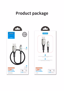 Joyroom Sharp Series S-M411 USB-A / micro USB 3A 2m kaapeli latausilmaisimella - musta