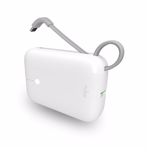Puro Power Link 10 Plus 10000mAh tehopankki sisäänrakennetulla USB-C-kaapelilla - valkoinen
