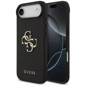 Guess Grained Big 4G & Classic Logo Suojakuori iPhone Airille - musta