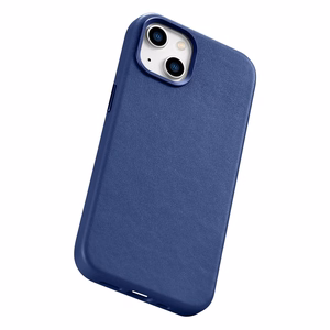iCarer Case Nahkakotelo iPhone 14 Plus -puhelimelle aito nahkakotelo sininen (yhteensopiva MagSafe)
