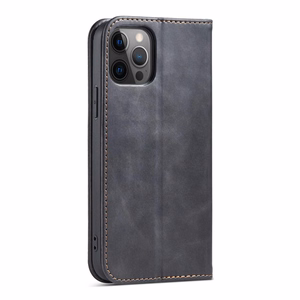 Magneetti Fancy Kotelo Kotelo iPhone 12 Pro Max pussi lompakko kortinhaltija Musta