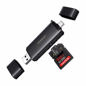 Ugreen 2in1 USB-C / USB-A SD 4.0 UHS-II -kortinlukija - musta