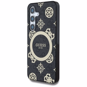 Guess HC Magneettinen IML Peony on 4G Background Suojakuori Samsung Galaxy S25:lle musta