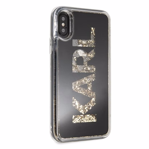 Karl Lagerfeld Karl Logo Glitter iPhone X/Xs kotelo - Musta