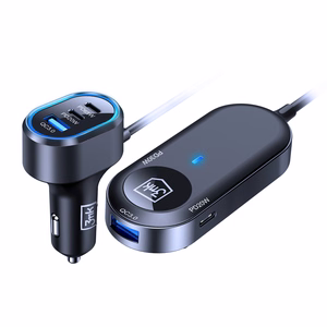 3mk Double -autolaturi, 135 W, PD/QC/PPS, USB 2A4C, musta/harmaa