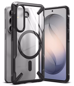 Ringke Fusion X Magneettinen MagSafe Suojakuori Samsung Galaxy S26:lle - Läpinäkyvä musta