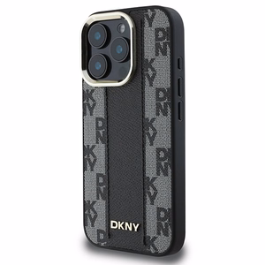 DKNY Checkered Pattern Magsafe iPhone 16 Pro:lle Suojakuori - Musta