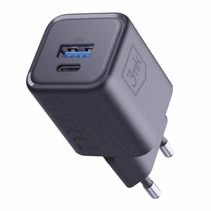 3mk Hyper Charger PD 33W GaN QC4+ PPS AFC FCP SCP 1A1C Seinälaturi - musta
