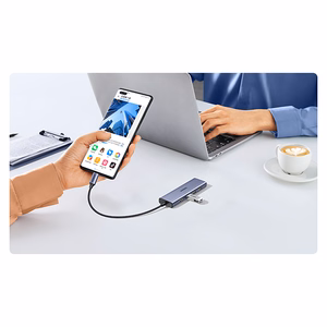 HUB Ugreen CM511 20956A 6in1 USB-C - HDMI / 3x USB-A 3.0 / SD/TF card reader - gray