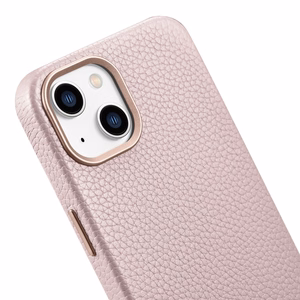 iCarer Litchi Premium Nahkakotelo iPhone 14 Plus Magneettinen nahkakotelo MagSafe Pink (WMI14220711-PK)