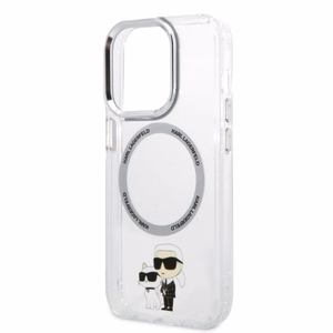 Karl Lagerfeld Iconic Karl&Choupette MagSafe suojakuori iPhone 14 Pro:lle - läpinäkyvä