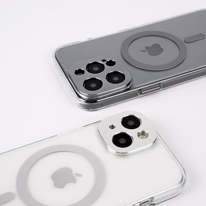 Moshi iGlaze MagSafe suojakuori iPhone 15 Plus -laitteelle, läpinäkyvä Luna Silver -yksityiskohdilla