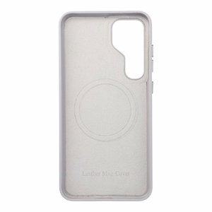 Nahkainen Mag Cover -suojakuori Samsung S25 PLUS:lle yhteensopiva MagSafen kanssa harmaa
