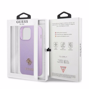 Guess GUHCP13LPS4MU iPhone 13 Pro / 13 6.1" violetti/violetti kovakuori Saffiano 4G Small Metal Logo