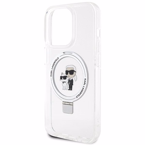 Karl Lagerfeld Ring Stand Karl&Choupette MagSafe case for iPhone 13 Pro Max - white