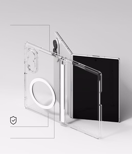 Ringke Fusion Flap Magnetic -suojakuori laitteelle Samsung Galaxy Z Fold 8, MagSafe-yhteensopiva – läpinäkyvä