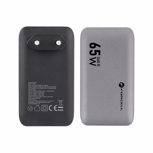 Puhelinlaturi Forcell F-Energy Ultra Slim GaN III 2 x USB C + USB A QC4.0 PD 4A 65W VT-47 harmaa 0INT