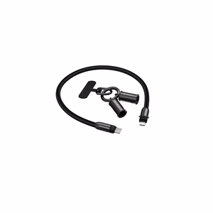 Devia lanyard-kaapeli 2in1 PD USB-C - Lightning 0,3 m 27W, musta
