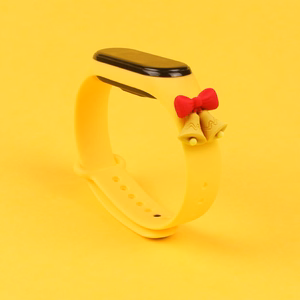 Hihna Xmas Xiaomi Mi Band 3 / 4 joulu silikoni rannekorun hihna kellot - keltainen