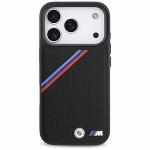BMW M Tricolor Metal Logo MagSafe Suojakuori iPhone 17 Pro:lle - Musta