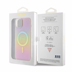 Guess GUHMP15MHITSP iPhone 15 Plus 6.7" pink/pink hardcase IML Iridescent MagSafe