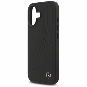 Mercedes Nahkainen Large Laurel Leave MagSafe Suojakuori iPhone 17:lle - musta