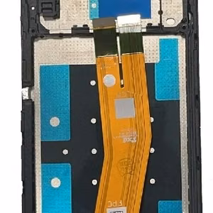 LCD näyttö Samsung A145 A14 4G 2023 kosketusnäytöllä ja kehyksellä (Yellow flex) musta alkuperäinen