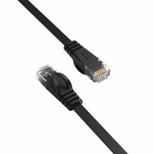 Orico PUG-C6B CAT6 1000Mbps RJ45 Ethernet-verkkokaapeli, litteä LAN, 5m - musta