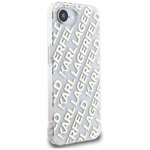 Karl Lagerfeld IML Repeat Logo Alkuperäinen Pussi iPhone 17e/16e:lle - Kultainen