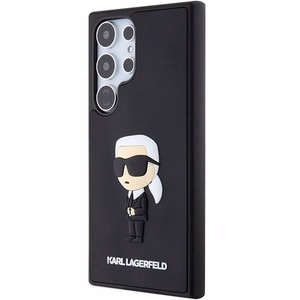 Karl Lagerfeld 3D Rubber Ikonik NFT Suojakuori Samsung Galaxy S24 Ultra:lle - musta